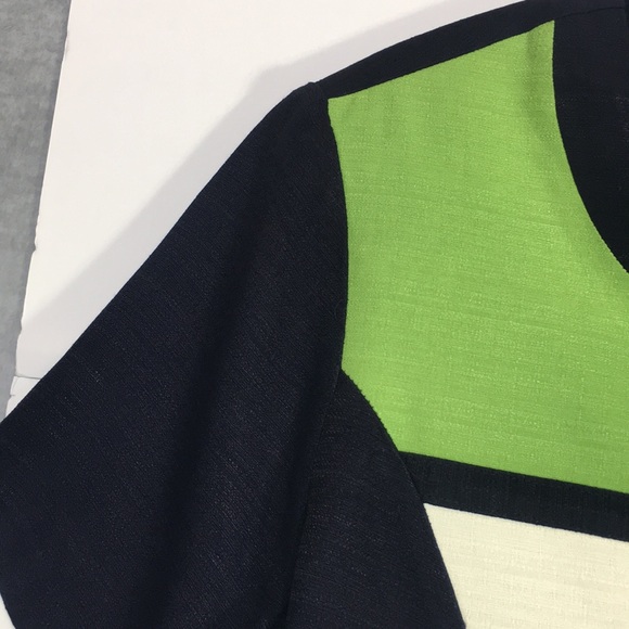 LIZ BAKER Career/Office Linen-Like Window Pane Design Short Sleeve Jacket - Picture 6 of 15